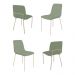 Conjunto 4 Cadeiras Malu Bouclé Verde Oliva Metal Champanhe