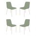 Conjunto 4 Cadeiras Malu Bouclé Verde Oliva Metal Champanhe