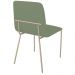 Conjunto 4 Cadeiras Malu Bouclé Verde Oliva Metal Champanhe