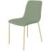 Conjunto 4 Cadeiras Malu Bouclé Verde Oliva Metal Dourado