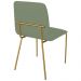 Conjunto 4 Cadeiras Malu Bouclé Verde Oliva Metal Dourado