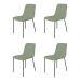 Conjunto 4 Cadeiras Malu Bouclé Verde Oliva Metal Preto