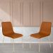 Conjunto 4 Cadeiras Malu Couro Caramelo Metal Champanhe