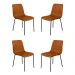 Conjunto 4 Cadeiras Malu Couro Caramelo Metal Preto