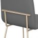 Conjunto 4 Cadeiras Malu Couro Cinza Metal Champanhe