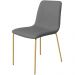 Conjunto 4 Cadeiras Malu Couro Cinza Metal Dourado
