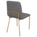 Conjunto 4 Cadeiras Malu Couro Cinza Metal Dourado