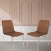 Conjunto 4 Cadeiras Malu Couro Marrom Metal Champanhe