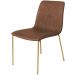 Conjunto 4 Cadeiras Malu Couro Marrom Metal Dourado