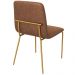 Conjunto 4 Cadeiras Malu Couro Marrom Metal Dourado
