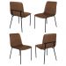 Conjunto 4 Cadeiras Malu Couro Marrom Metal Preto