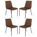 Conjunto 4 Cadeiras Malu Couro Marrom Metal Preto