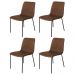 Conjunto 4 Cadeiras Malu Couro Marrom Metal Preto