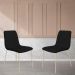 Conjunto 4 Cadeiras Malu Couro Preto Metal Champanhe