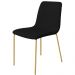 Conjunto 4 Cadeiras Malu Couro Preto Metal Dourado