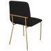 Conjunto 4 Cadeiras Malu Couro Preto Metal Dourado