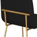 Conjunto 4 Cadeiras Malu Couro Preto Metal Dourado