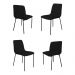 Conjunto 4 Cadeiras Malu Couro Preto Metal Preto