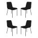 Conjunto 4 Cadeiras Malu Couro Preto Metal Preto
