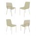 Conjunto 4 Cadeiras Malu Linho Palha Metal Champanhe