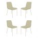 Conjunto 4 Cadeiras Malu Linho Palha Metal Champanhe