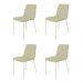 Conjunto 4 Cadeiras Malu Linho Palha Metal Champanhe