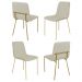 Conjunto 4 Cadeiras Malu Linho Palha Metal Dourado