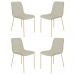 Conjunto 4 Cadeiras Malu Linho Palha Metal Dourado