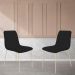 Conjunto 4 Cadeiras Malu Linho Preto Metal Champanhe