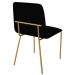 Conjunto 4 Cadeiras Malu Linho Preto Metal Dourado