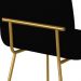 Conjunto 4 Cadeiras Malu Linho Preto Metal Dourado