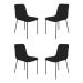 Conjunto 4 Cadeiras Malu Linho Preto Metal Preto