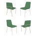 Conjunto 4 Cadeiras Malu Linho Verde Metal Champanhe