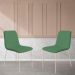Conjunto 4 Cadeiras Malu Linho Verde Metal Champanhe