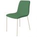 Conjunto 4 Cadeiras Malu Linho Verde Metal Champanhe