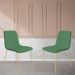 Conjunto 4 Cadeiras Malu Linho Verde Metal Dourado