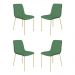 Conjunto 4 Cadeiras Malu Linho Verde Metal Dourado