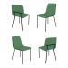Conjunto 4 Cadeiras Malu Linho Verde Metal Preto