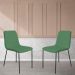 Conjunto 4 Cadeiras Malu Linho Verde Metal Preto