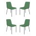 Conjunto 4 Cadeiras Malu Linho Verde Metal Preto
