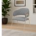 Conjunto 4 Cadeiras Veneza Bouclé Cinza Metal Champanhe
