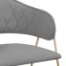 Conjunto 4 Cadeiras Veneza Bouclé Cinza Metal Champanhe