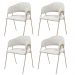 Conjunto 4 Cadeiras Veneza Bouclé Off White Metal Champanhe