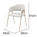 Conjunto 4 Cadeiras Veneza Bouclé Off White Metal Champanhe