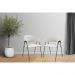 Conjunto 4 Cadeiras Veneza Bouclé Off White Metal Preto