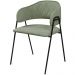 Conjunto 4 Cadeiras Veneza Bouclé Verde Oliva Metal Preto