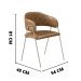Conjunto 4 Cadeiras Veneza Couro Caramelo Metal Champanhe