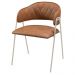 Conjunto 4 Cadeiras Veneza Couro Caramelo Metal Champanhe