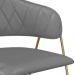 Conjunto 4 Cadeiras Veneza Couro Cinza Metal Dourado
