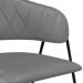Conjunto 4 Cadeiras Veneza Couro Cinza Metal Preto